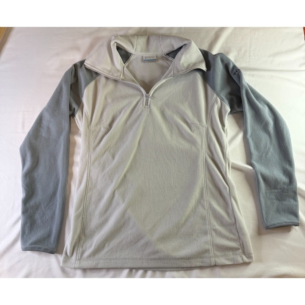 Columbia Women's Arctic Air Fleece 1/2 Zip Pullover Sweatshirt Size Lg Lt Blue